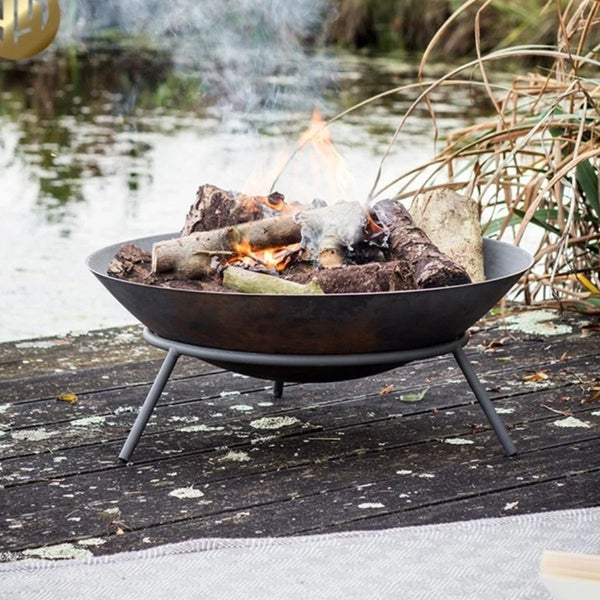 Round Fire Pit with Grill & Shield 60 cm | BTT-009-2025
