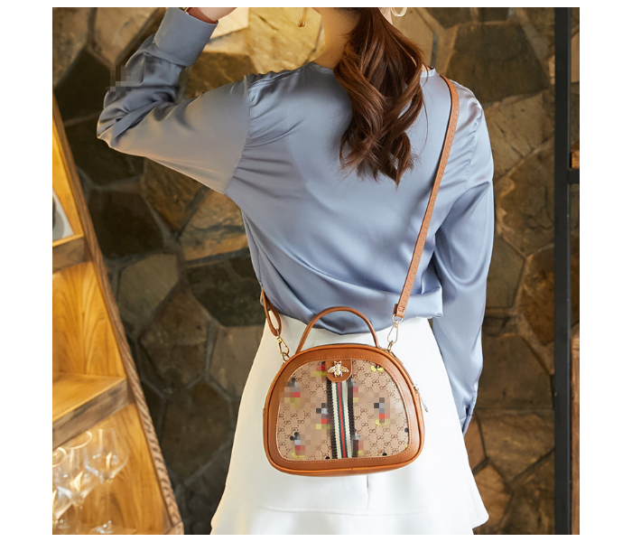 Cartoon Print Shell Small Bee Shoulder Trend Messenger Purse Handbag - Brown | JPK3303