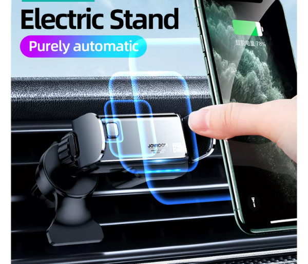 Mini Electric Car Phone Holder Stand - Black and Silver | JPL3926
