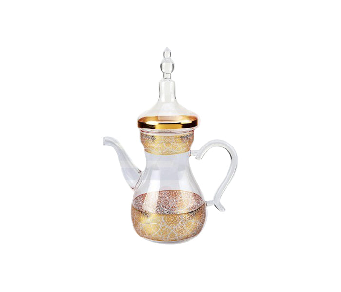 ROYALFORD | Salwa Glass Tea Pot Clear & Gold  |RF8861