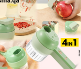 Generic 4 In 1 Handheld Electric Vegetable Cutter Set - Green | JPM1163