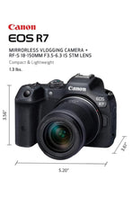 CANON | 32.5MP Mirrorless Camera (18-150 mm Lens, 22.3 x 14.8 mm Sensor + Mount Adapter | EOS R7 18-150mm