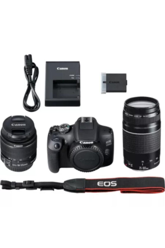 CANON | DSLR Camera  EOS 2000D with 18-55mm IS II Lens + EF 75-300mm III Lens