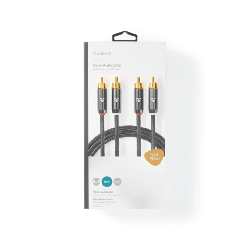 NEDIS | Stereo Audio Cable 2x RCA Male to Male 5m | CATB24200GY50