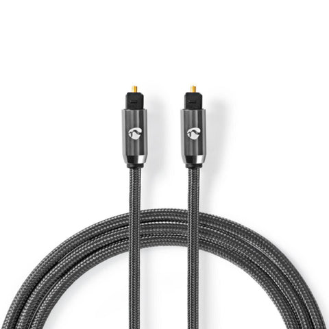NEDIS | Optical Audio Cable TosLink Male 1m - Gun Metal Grey | CATB25000GY10