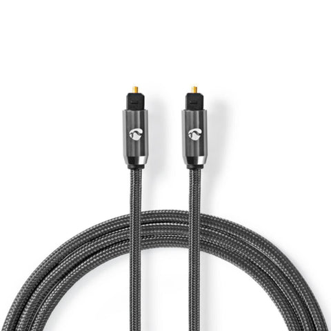 NEDIS | Optical Audio Cable TosLink Male 1m - Gun Metal Grey | CATB25000GY10