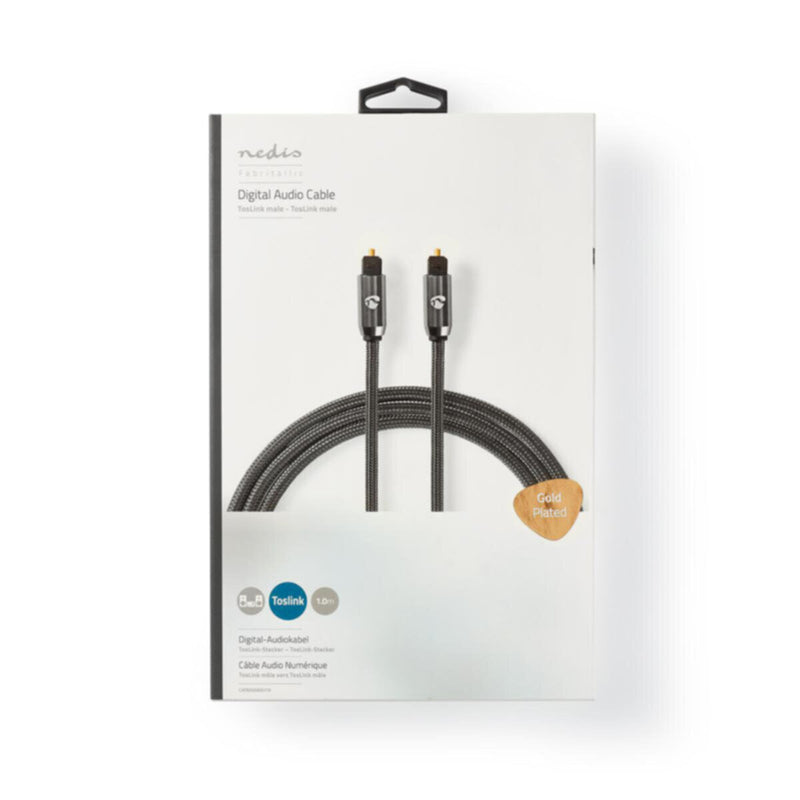 NEDIS | Optical Audio Cable TosLink Male 1m - Gun Metal Grey | CATB25000GY10