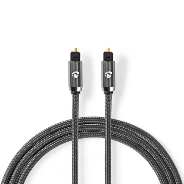 NEDIS | Optical Audio Cable TosLink Male 2m - Gun Metal Grey | CATB25000GY20
