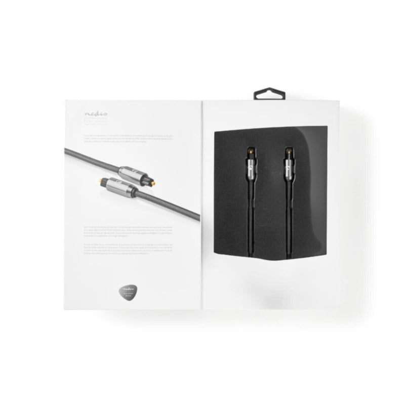 NEDIS | Optical Audio Cable TosLink Male 2m - Gun Metal Grey | CATB25000GY20
