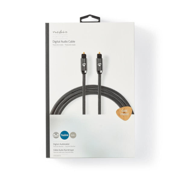 NEDIS | Optical Audio Cable TosLink Male 3m - Gun Metal Grey | CATB25000GY30