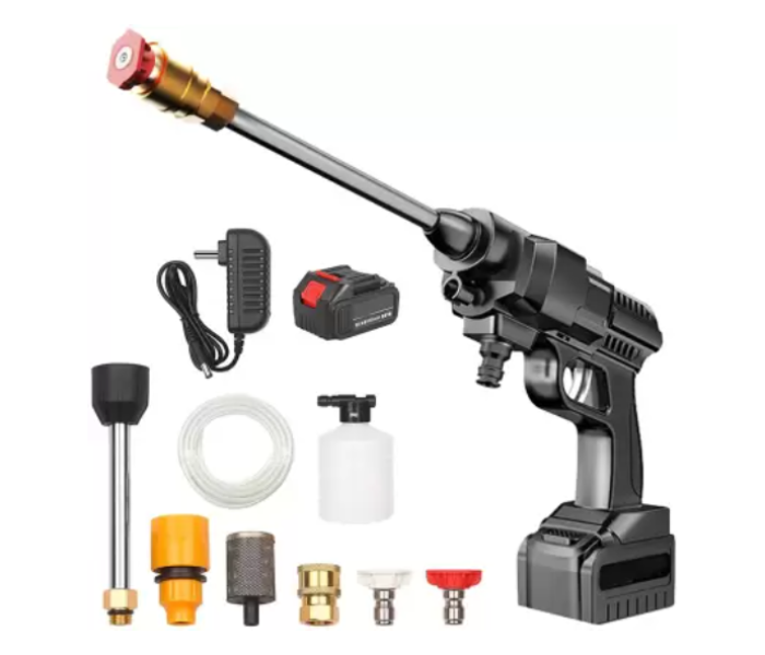 Generic 48V High Pressure Portable Washer Cordless Car Washing Gardening Tool Spray Gun - Black | JPL3352