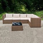 Rattan 9 Seater Corner Set With Coffee Table - Brown | CE70426-6