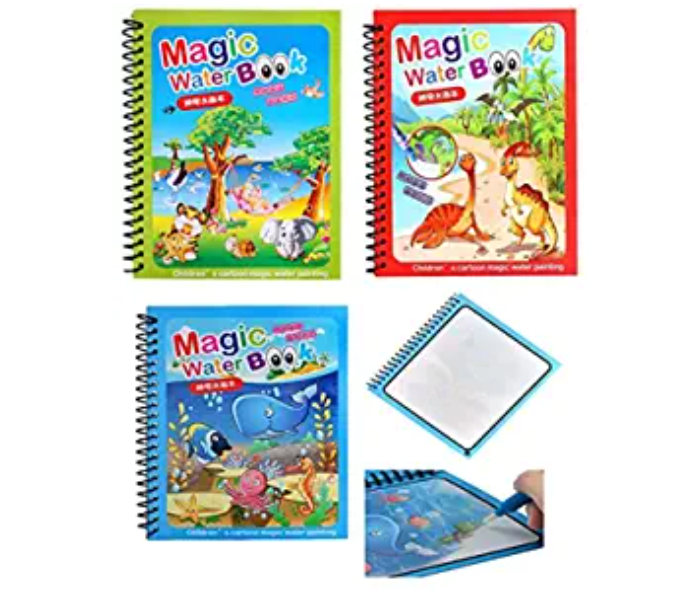 4 Pieces Magic Water Book Reusable for Painting Children's Cartoon Images with Water Pen | JPL9550