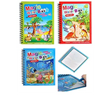 4 Pieces Magic Water Book Reusable for Painting Children's Cartoon Images with Water Pen | JPL9550