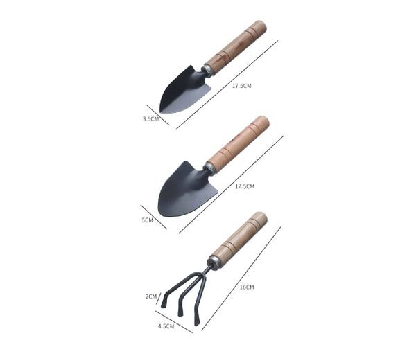 Galaxy Ocean 3 Pieces Garden Tool Set - Black and Brown | JPL4495