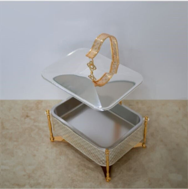 GENERIC | Chafing Dish Rectangle 8ltrs Silver Gold | AQ1025-8SG