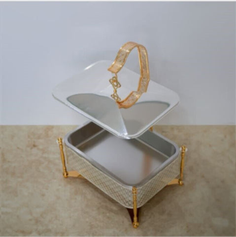 GENERIC | Chafing Dish Rectangle 8ltrs Silver Gold | AQ1025-8SG