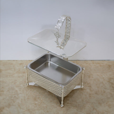 GENERIC | Chafing Dish Rectangle 6ltrs Full Silver | AQ1025-6S