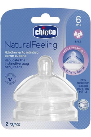 CHICCO | 2 Teat Natural Feeling 6 M+ F Fast | 81047200000