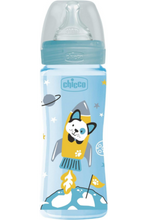 CHICCO | Baby Well Being Feeding Bottle For Boys - 330ML - Fast Flow - Silicone | 28637200000