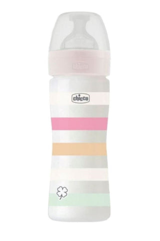 CHICCO | Baby Well Being Feeding Bottle For Girls - White - 250ML - Medium Flow - Silicone | 28623110000