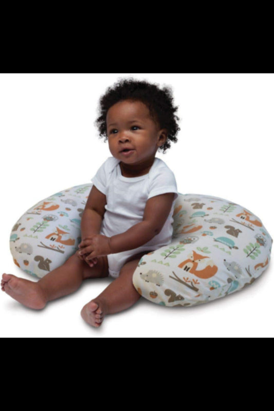 CHICCO | Boppy Pillow With Cotton Slipcover - Modern Woodland | 5079902060000