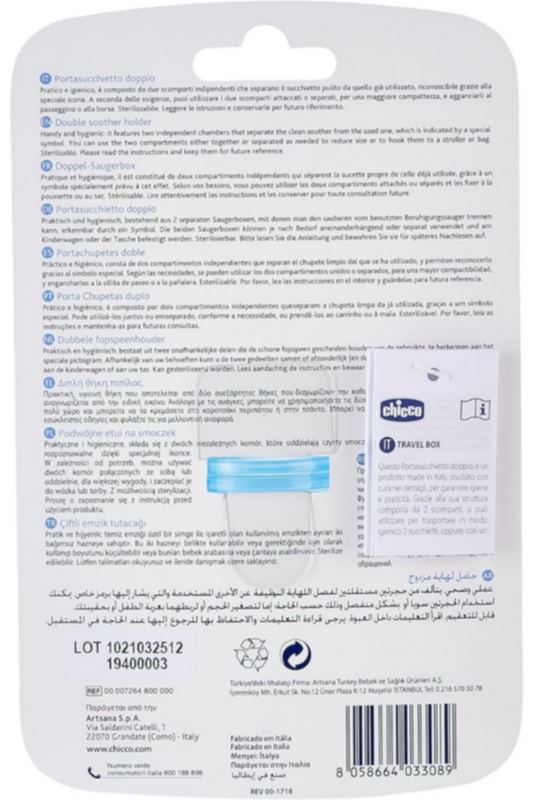 CHICCO | Double Soother Holder Blue | 7264800000