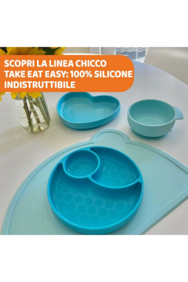 CHICCO | Easy Menu Silicone Plate with Suction Cup - Pink | 10216100000