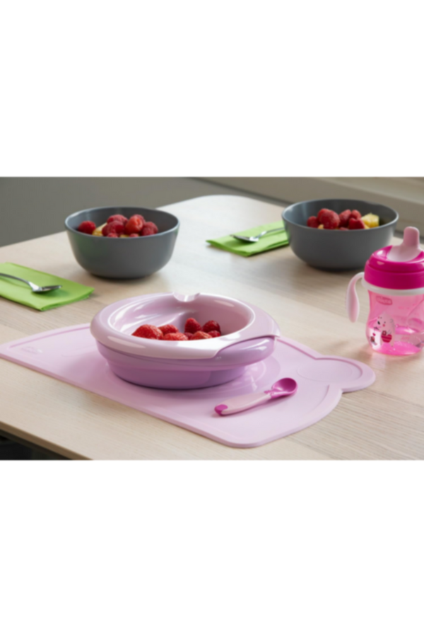 CHICCO | First Food Spoon Angled 8M + Soft Silicone Pink [Girl] | 16100100000