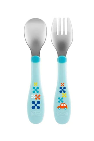 CHICCO | Metal Cutlery 18M+ - Boy | 16102200000