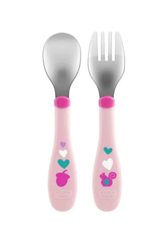 CHICCO | Metal Cutlery 18M+ - Girl | 16102100000