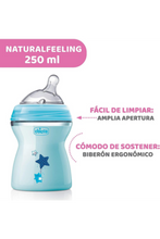 CHICCO | Natural Feeling Bottle 2M+ - 250ML - Blue | 80825210000