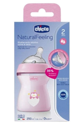 CHICCO | Natural Feeling Bottle PP 2M+ - 250ML - Girl | 81323100000