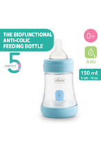 CHICCO | Perfect5 Bottle for Boys 0M+ - 150ML - Slow Flow - Silicone | 20211200040