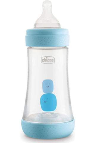 CHICCO | Perfect5 Bottle for Boys 2M+ - 240ML - Medium Flow - Silicone | 20223200040