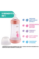 CHICCO | Perfect5 Bottle for Girls 2M+ - 240ML - Medium Flow - Silicone | 20223100040