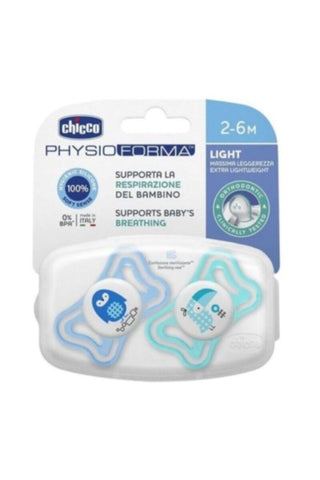CHICCO | Silicone Soother Physio Light Boy 2-6M - 2PCS | 71031210000