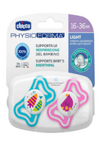 CHICCO | Silicone Soother Physio Light Girl 16-36M - 2PCS | 71035110000
