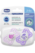 CHICCO | Silicone Soother Physio Light Girl 2-6M - 2PCS | 71031110000