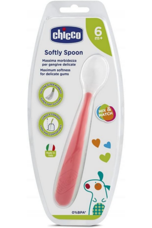 CHICCO | Soft Silicone Spoon 6M+ - Red | 6828710000