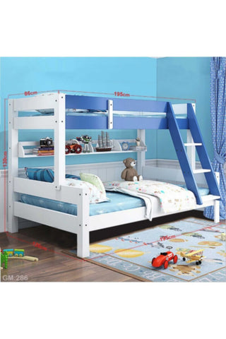 Children Wooden Double Bunk Bed Blue | 286