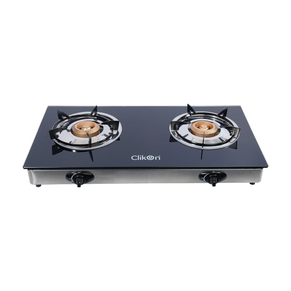 CLIKON | 2 Two Burner Glass Top Gas Stove | CK4278
