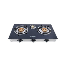 CLIKON | Triple Burner Glass Top Gas Stove | CK4279