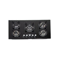 CLIKON | 5 Burner Stainless Steel Glass Top Gas Hob Premium Kitchen Cooktop | CK4297