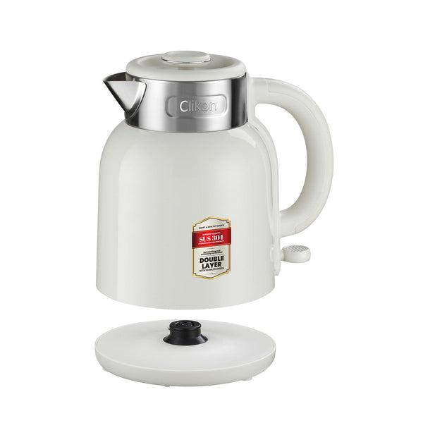 CLIKON | Double Wall Electric Stainless Steel Heating Plate Kettle 1.5L 1600W | CK5149