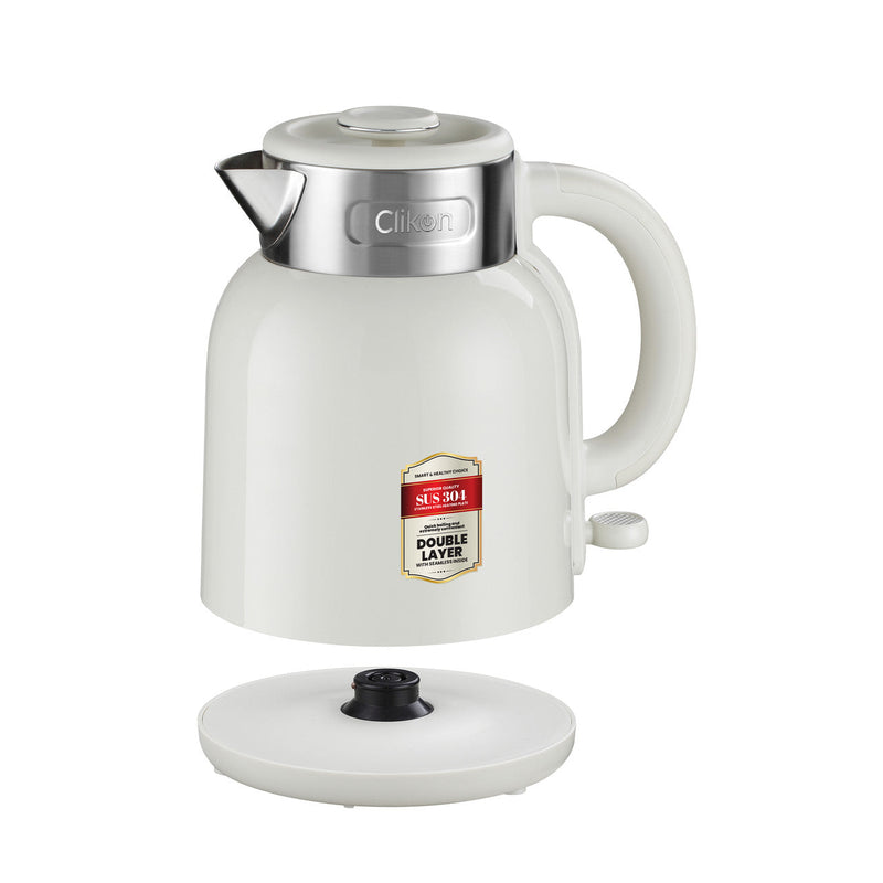 CLIKON | Double Wall Electric Stainless Steel Heating Plate Kettle 1.5L 1600W | CK5149