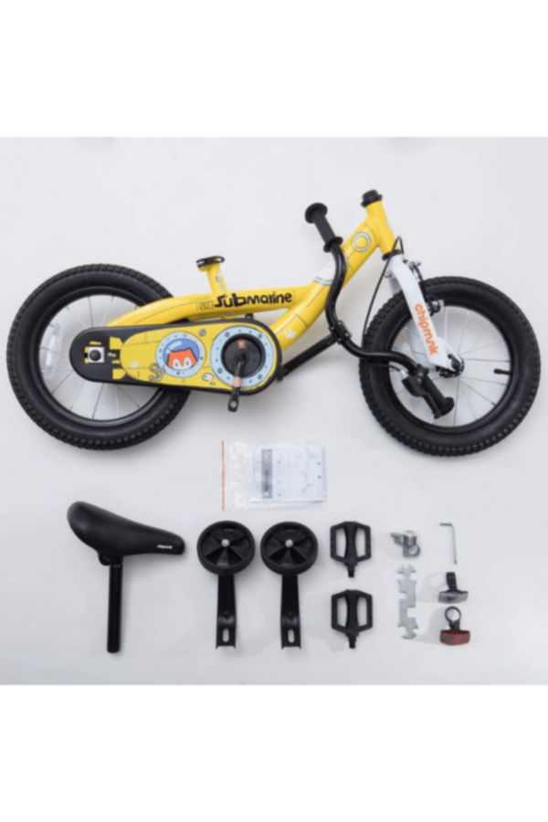 CHIPMUNK | Submarine 14" Children Bicycle Training Wheels Kickstand Yellow | CM14-4Y