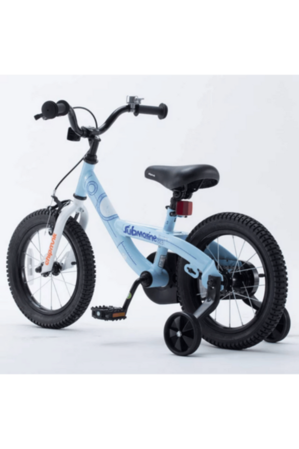 CHIPMUNK | Boys Girls and Kid's Submarine Steel 16" Bike Training Wheels and Kickstand  Navy Blue | CM16-4NB