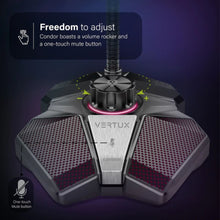 VERTUX | High Sensitivity Omni-Directional USB Gaming Microphone With Volume Control, Mute Button & 3.5MM Jack | CONDOR