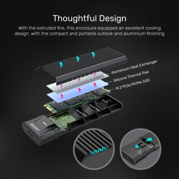UNITEK | SolidForce PCIe/NVMe M.2 SSD Enclosure Lite